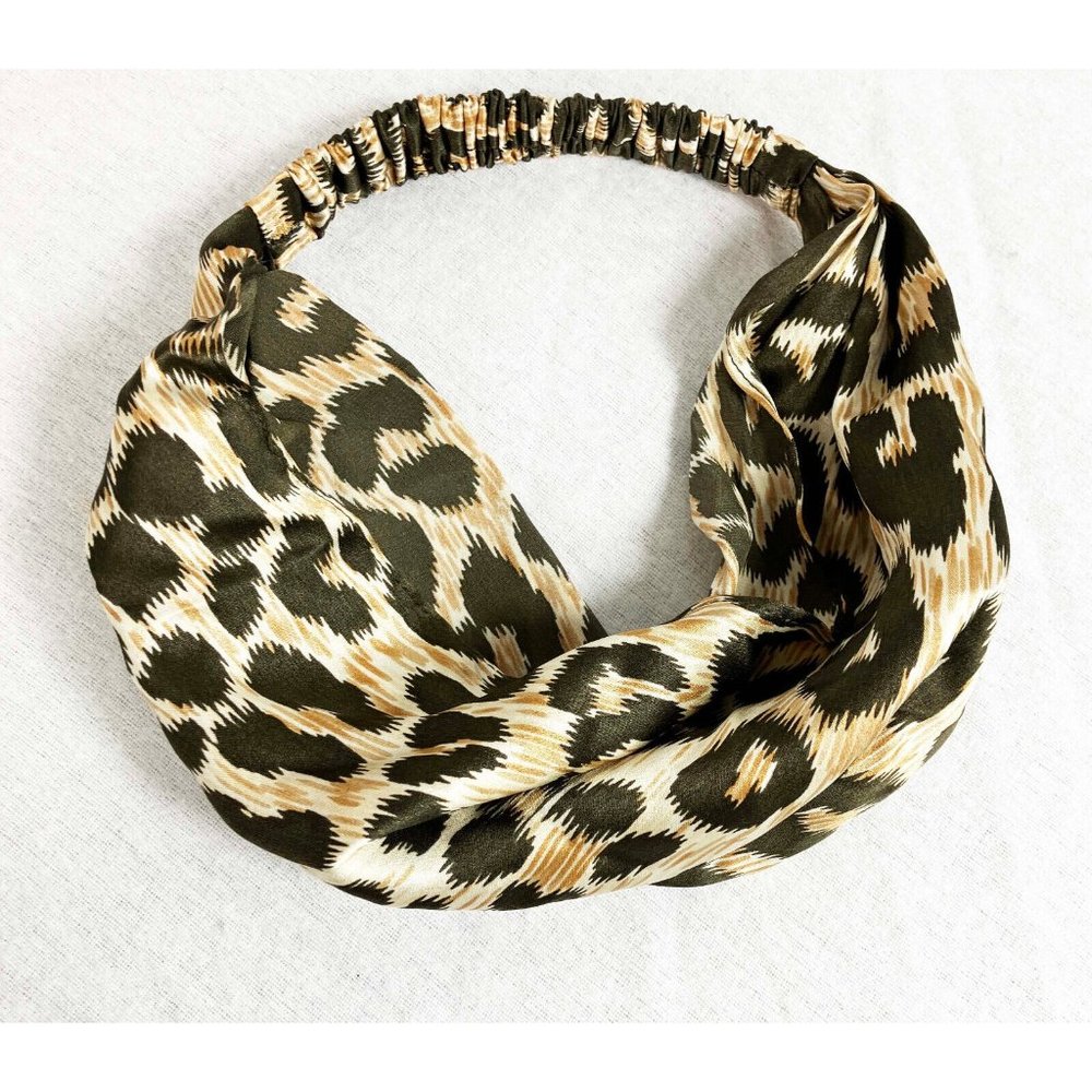Eugenia Kim Silk Headband Leopard Print Elastic Back Cheetah Animal